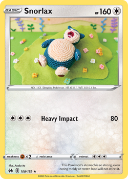 SNORLAX 109/159 R CROWN ZENITH POKEMON LP ITO - Image 4