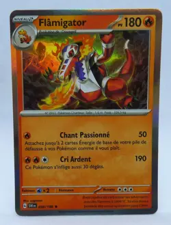 Carte Pokemon Flamigator 038/198 Holo Bord Argent EV01 Ecarlate et Violet FR - Image 1