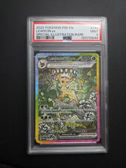 Pokemon TCG Leafeon EX Prismatic Evolutions Double Rare Rainbow Holo Psa 9 - Image 1