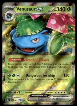 Venusaur ex 1/142 Double Rare Stellar Crown Pokemon Holo Lightly Played - Image 1