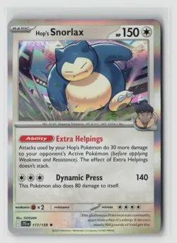 Hop's Snorlax #117/159 Sv09 Journey Together Holo Rare Pokemon TCG NM - Image 1