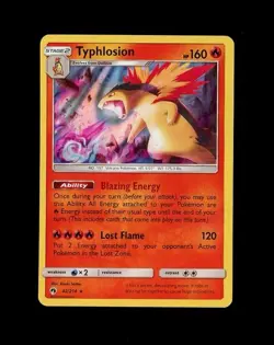 2018 Pokemon LOST THUNDER TYPHLOSION HOLO 42/214 RARE! LP + - Image 1