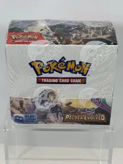 Pokemon Scarlet Violet Paldea Evolved Booster Box Factory Sealed W/Acrylic Case - Image 1