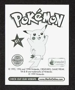 1999 Merlin Pokemon Meowth Prism #S11 – NM - Image 2