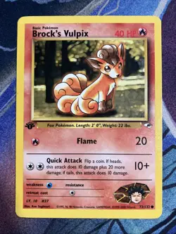 Pokemon 2000 Gym Heroes First Edition: Brock's Vulpix (73/132) LP - Image 1