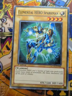 Yugioh TCG - Elemental HERO Sparkman - LCGX-EN006 - Common 1st Ed, Mod Played - Image 1