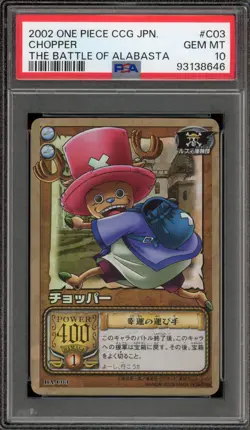 2002 One Piece CCG Chopper The Battle of Alabasta Japanese #C03 PSA 10 Gem Mint - Image 1