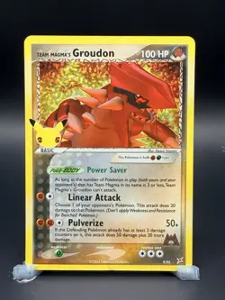 Team Magma's Groudon 9/95 Holo Celebrations Light Played Pokemon Card - Image 1