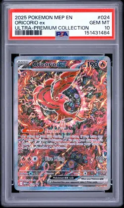 2025 POKEMON MEP BLACK STAR PROMO MEGA CHARIZARD X ULTRA-ORICORIO EX 024 PSA10 - Image 1