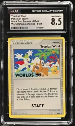 Pokemon CGC 8.5 Tropical Wind DP48 STAFF Promo 2009 World Championships Black - Image 1