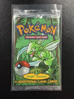 Pokemon Jungle Booster Pack Unlimited Scyther Art – Vintage WOTC Sealed Pack - Image 1