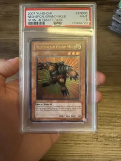 Yu-Gi-Oh Neo Spacian Grand Mole Ultimate Rare STON EURO PSA 9 MINT - Image 1