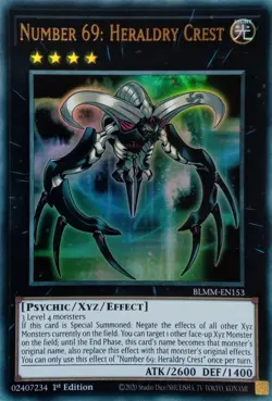 BLMM-EN153 NUMBER 69: HERALDRY CREST ULTRA RARE 1ST EDITION YuGiOh CARD - Image 1