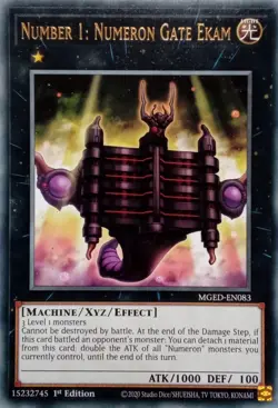 MGED-EN083 NUMBER 1: NUMERON GATE EKAM RARE 1ST EDITION YuGiOh CARD - Image 1