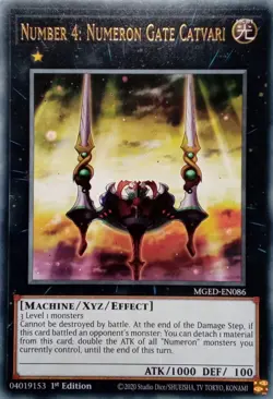 MGED-EN086 NUMBER 4: NUMERON GATE CATVARI RARE 1ST EDITION YuGiOh CARD - Image 1