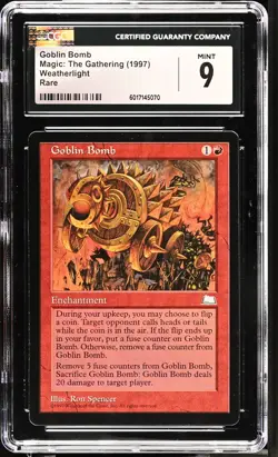 GOBLIN BOMB Weatherlight Rare Reserved List CGC 9 MTG [Nostalgium] - Image 1
