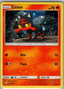 Litten - (Cosmos Holo) 024/149 - Pokemon Card - NM - Image 1