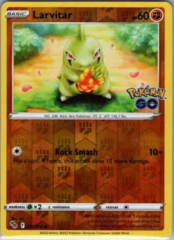 Larvitar 037/078 Reverse Holo Pokemon GO - Pokemon Card - NM - Image 1