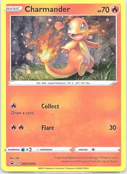 Charmander SWSH092 Holo Promo Sword & Shield Promo Pokemon Moderately Played - Image 1
