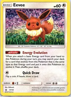 Eevee 011/012 Holo Promo McDonald's Promos 2018 Pokemon Moderately Played - Image 1
