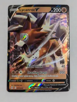 Lycanroc V 091/203 SWSH07: Evolving Skies - Holo Pokemon TCG - Ultra Rare - NM - Image 1