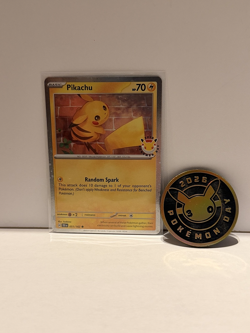 Pikachu (Pokemon Day 2026) 051/162 Cosmo Promo and Coins - MINT! - Image 1