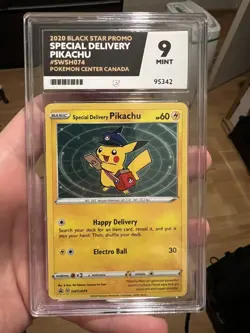 Special Delivery Pikachu SWSH074 Promo Sword & Shield 2020 Pokemon ACE 9 Mint - Image 1