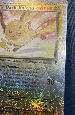 2002 Pokemon Legendary Collection #7 Dark Raichu Reverse Holo Foil - Image 4