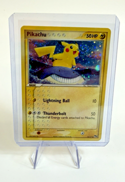 2007 Pokemon Pikachu 12/17 Error w Swirl Holo LP+ - Image 3