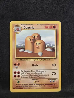 Vintage Pokemon TCG - Base Set - Dugtrio 019/102 Regular: LP- - Image 1