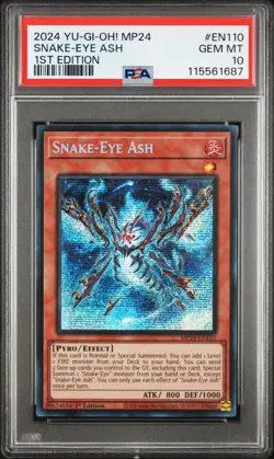 2024 Yu-Gi-Oh Snake-Eye Ash MP24-EN110 Prismatic PSA 10 (Aug 25) - Image 1