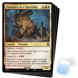 DINOSAURS ON A SPACESHIP X4 Universes Beyond: Doctor Who Magic MTG MINT CARD - Image 1