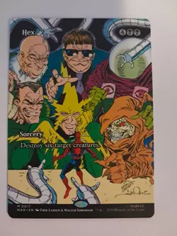 Hex Borderless Comic Poster NM Marvel Spiderman MTG MAGIC THE GATHERING - Image 1