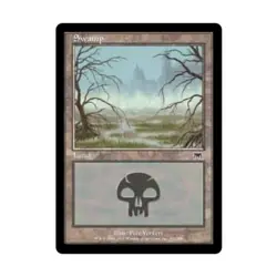 WOTC MtG Onslaught Swamp #342 (C) (Foil) EX - Image 1