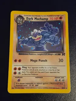 Dark Machamp 10/82 Unlimited Holo Rare Team Rocket Pokemon MP+ - Image 1
