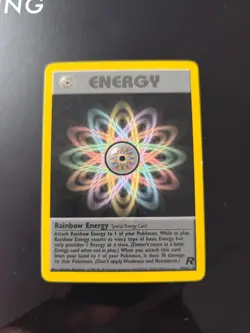 Pokemon Team Rocket Rainbow Energy 17/82 Non Holo Rare Vintage WOTC LP - Image 1