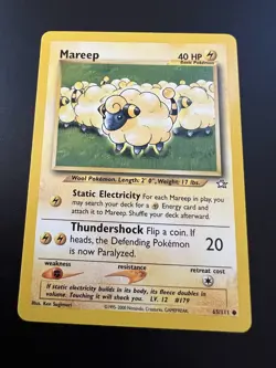 Mareep 65/111 Neo Genesis Unlimited 2000 Pokemon Card Common NM - Image 1