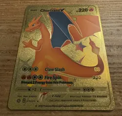 Charizard V 079/073 Secret Rare Pokemon SWSH Champion's Path Gold Card - Image 1