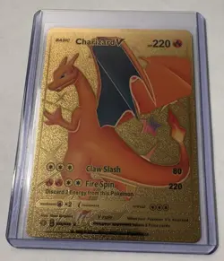 Charizard V 079/073 Secret Rare Pokemon SWSH Champion's Path Gold Card - Image 2