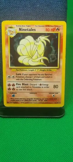 Pokemon Base Set Unlimited 1999 Ninetales 12/102 Holo Rare Wizards Of The Coast - Image 1