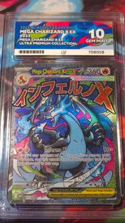 Mega Charizard X EX 023 Black Star Promo Holo - ACE Grading Gem Mint 10 Pokemon - Image 1