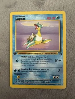 Pokemon Lapras 25/62 - 1st Edition Fossil Set - NM Vintage WotC - Image 1