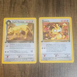 Pokemon TCG Team Rocket Vintage Lot - 1st Ed Meowth 62/82 & Dark Persian 42/82 - Image 1