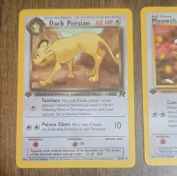 Pokemon TCG Team Rocket Vintage Lot - 1st Ed Meowth 62/82 & Dark Persian 42/82 - Image 2