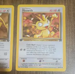 Pokemon TCG Team Rocket Vintage Lot - 1st Ed Meowth 62/82 & Dark Persian 42/82 - Image 3
