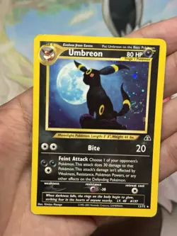 Pokemon TCG Umbreon Fart Swirl Heavy Played Damaged Neo Discovery Holo Rare - Image 1