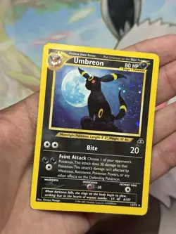 Pokemon TCG Umbreon Fart Swirl Heavy Played Damaged Neo Discovery Holo Rare - Image 3