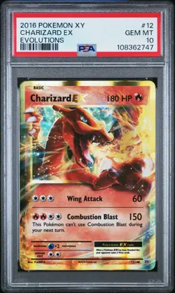 Charizard EX 12/108 XY Evolutions Half Art PSA 10 Pokemon Card - Image 1