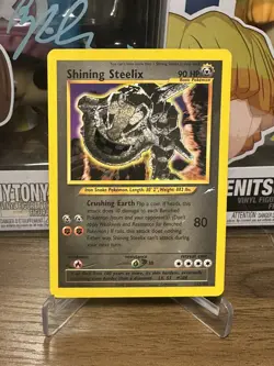 2002 Pokemon TCG Neo Destiny Shining Steelix 112/105 Holo Foil Unlimited WOTC - Image 1