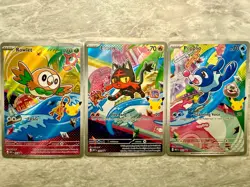 Rowlet Litten Popplio 30th Promo Set 43 44 45 Pokemon TCG First Partner Series 1 - Image 1